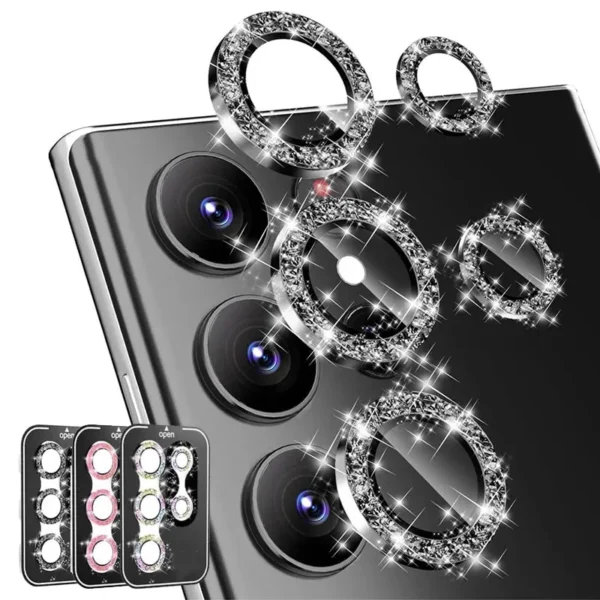 Diamant Glitter Kameralinse Beskyttelse til Samsung Galaxy S25 Ultra / S25 Plus (Passer også S24 / S23)